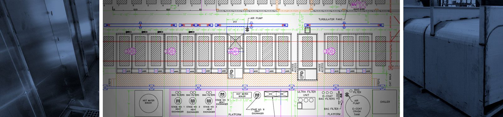 Design services for e-coats and powder coat finishing systems